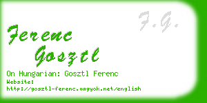 ferenc gosztl business card